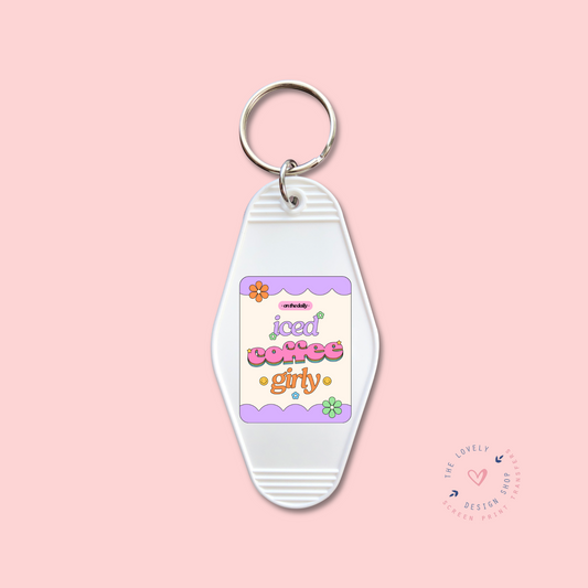 Iced Coffee Girly -  Keychain UV DTF Decal - July 29