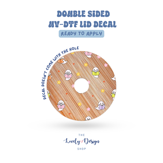 Bookish Cutie Ghosts - UV DTF Lid Decal - Aug 8
