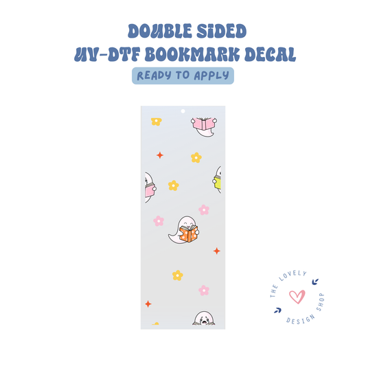 Bookish Cutie Ghosts - UV DTF Bookmark Decal - Aug 8