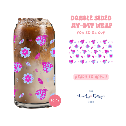 Lady Bugs - UV DTF 20 oz Libbey Cup Wrap - Aug 8