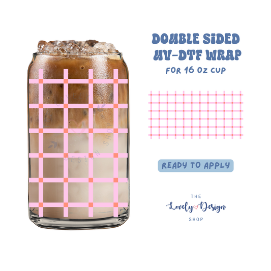 Plaid - UV DTF 16 oz Libbey Cup Wrap - Aug 27