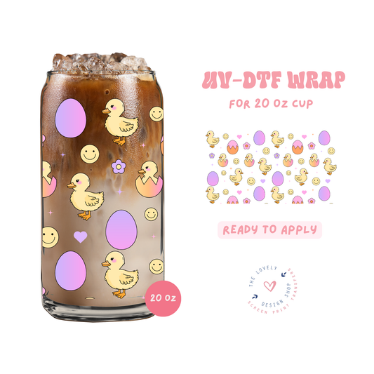 Easter Chicks - UV DTF 20 oz Libbey Cup Wrap - Feb 24