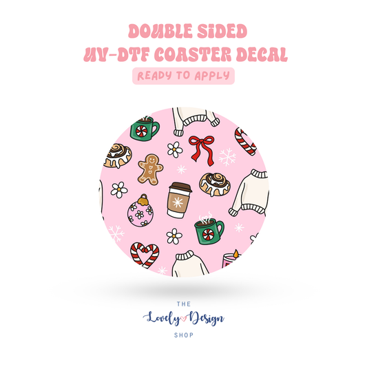 Xmas Girlie - UV DTF Coaster Decal - Sep 15