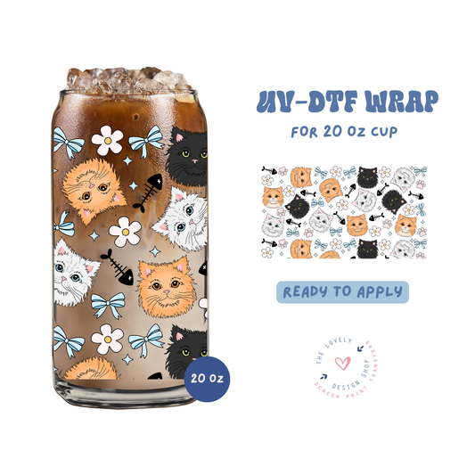 Floof Cat - UV DTF 20 oz Libbey Cup Wrap - Feb 24