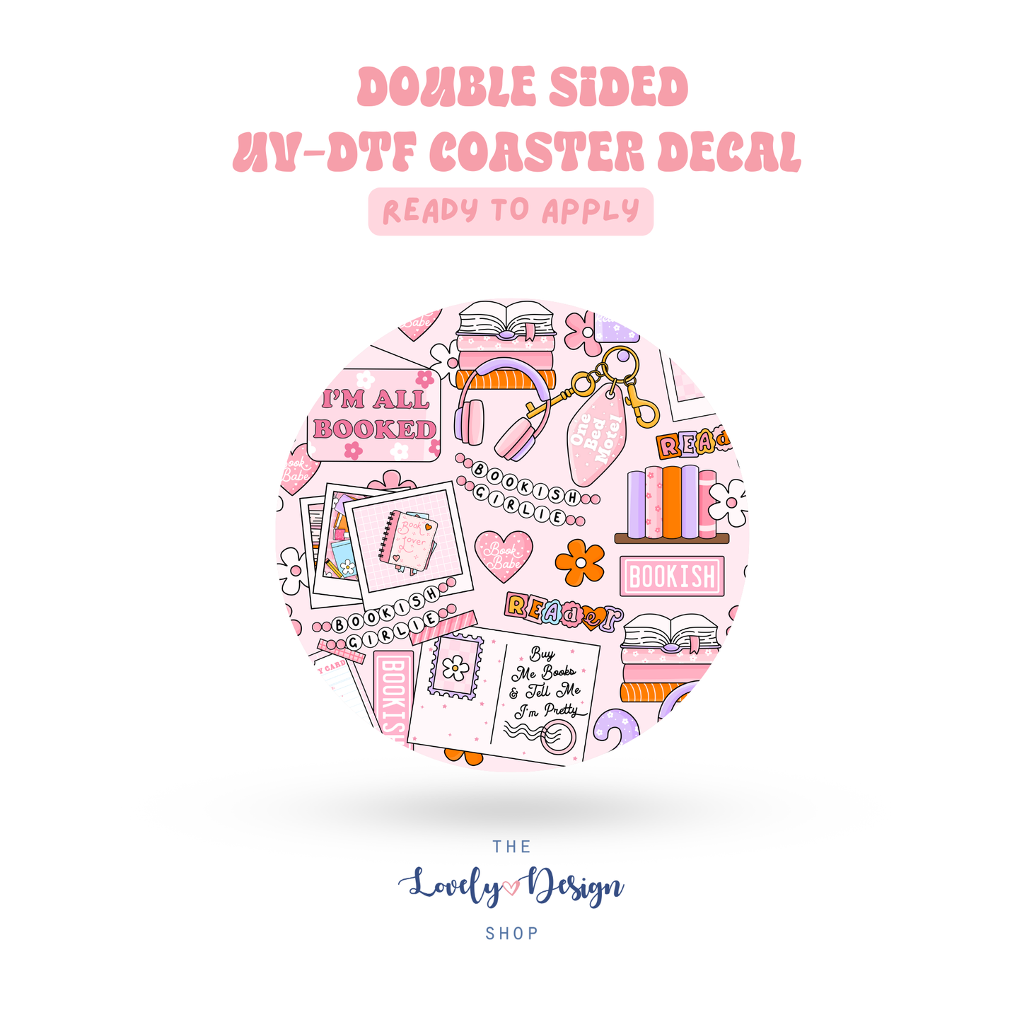 Bookish Mood Board - UV DTF Coaster Decal - Sep 15