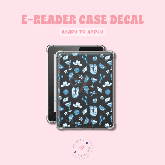 Coastal Blue Cowgirl - UV DTF E-Reader Decal - Apr 23