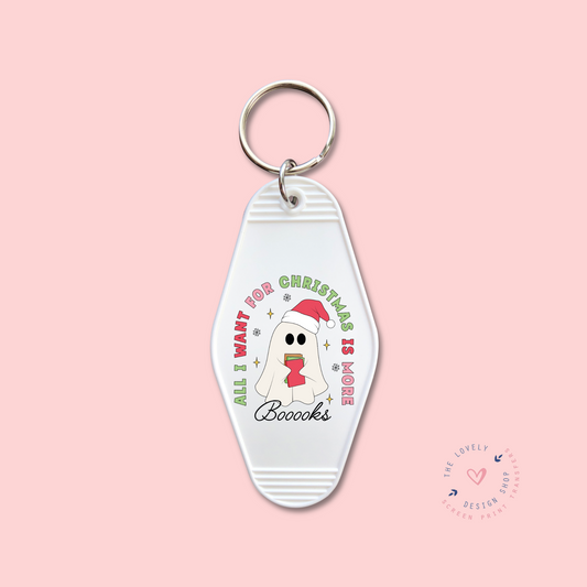 All I Want For Christmas Is More Books -  Keychain UV DTF Decal - Sep 9