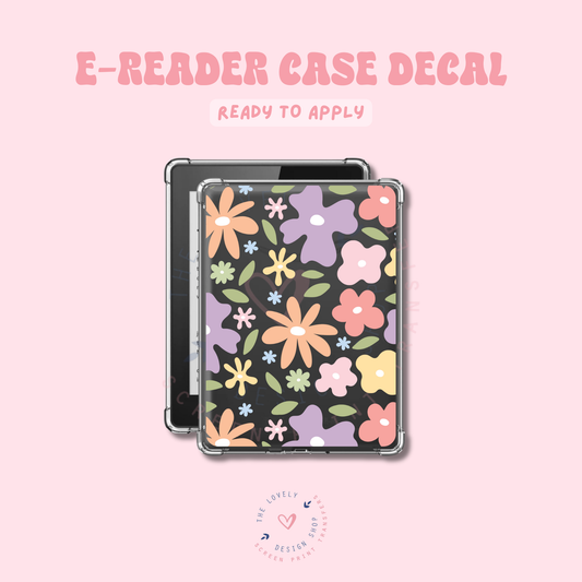 Colorful Funky Flowers - UV DTF E-Reader Decal - Feb 24