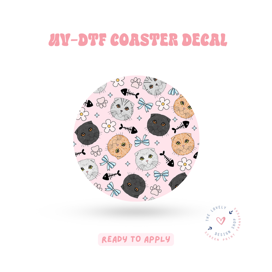 Scottish Fold Cat - UV DTF Coaster Decal - Feb 24