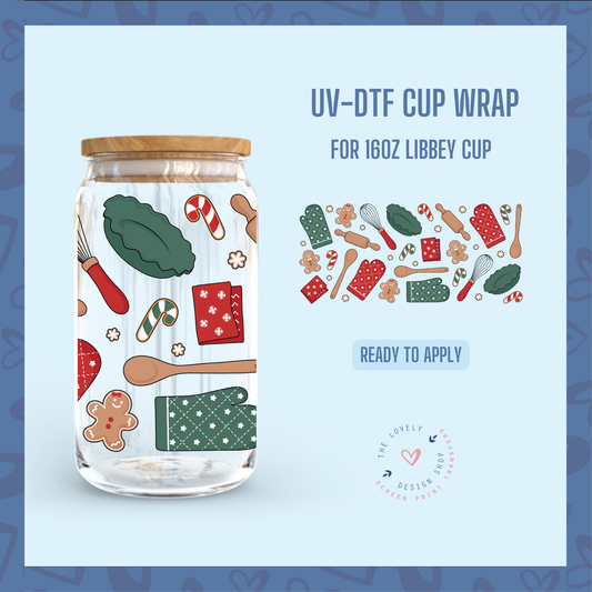 Christmas Baking - UV DTF 16 oz Libbey Cup Wrap - Sep 30