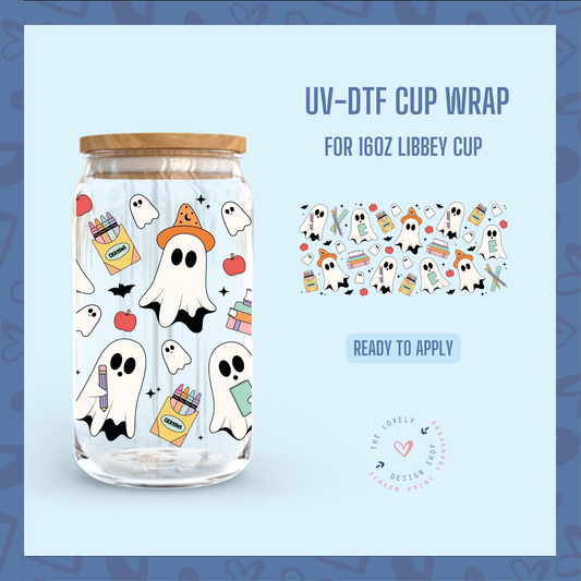 Spooky Back To School - UV DTF 16 oz Libbey Cup Wrap Jul 29