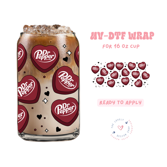 Dr Pepper - UV DTF 16 oz Libbey Cup Wrap - Feb 19