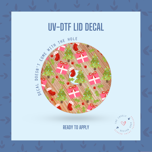 Christmas Trees and Presents - UV DTF Lid Decal - Oct 8
