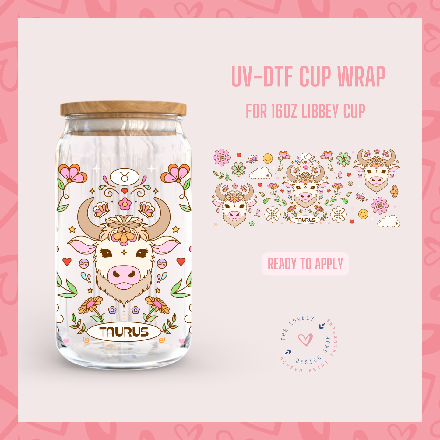 Zodiac Sign Wrap Bundle - UV DTF 16 oz Libbey Cup Wrap Jul 22