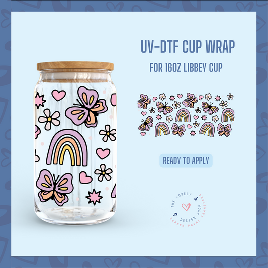Spring Fling - UV DTF 16 oz Libbey Cup Wrap (Ready to Ship) Apr 29