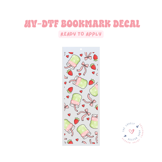 Strawberry Matcha - UV DTF Bookmark Decal - Jun 11