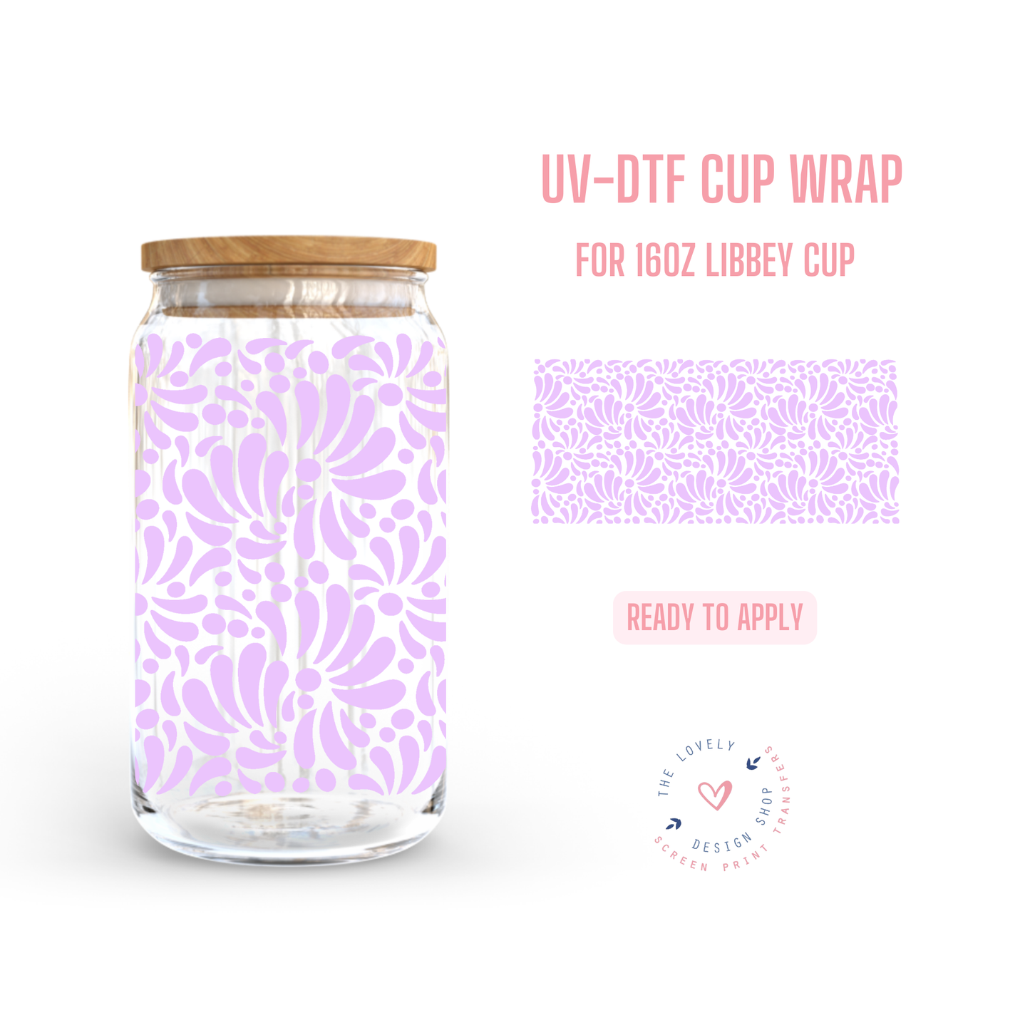 Talavera - UV DTF 16 oz Libbey Cup Wrap (Ready to Ship) May 28