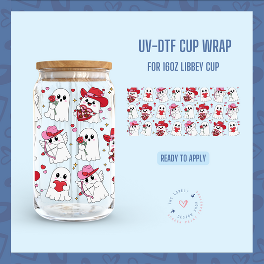 Howdy Valentine Ghosts - UV DTF 16 oz Libbey Cup Wrap - Dec 31