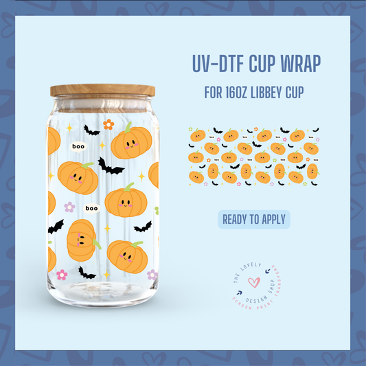 Cute Pumpkins - UV DTF 16 oz Libbey Cup Wrap (Ready to Ship) Jun 10