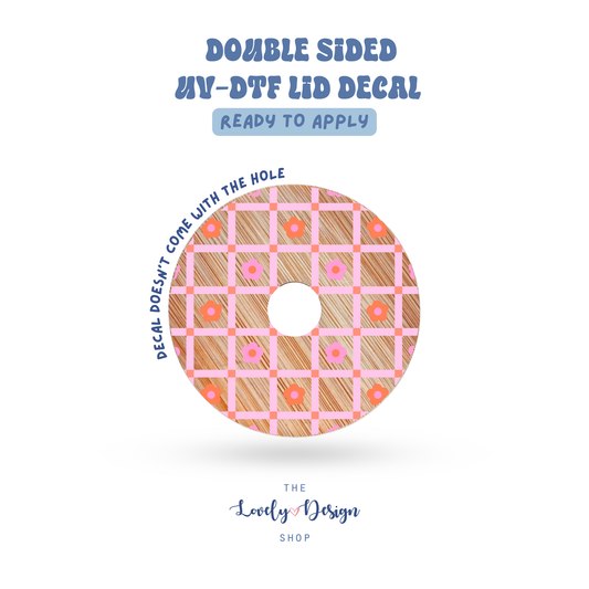 Plaid Daisies - UV DTF Lid Decal - Aug 27