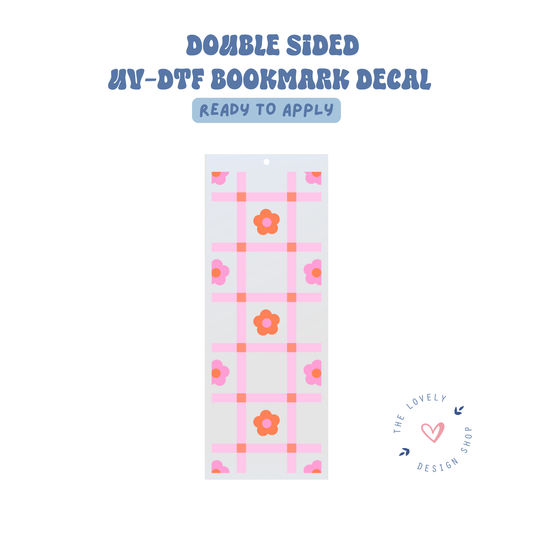 Plaid Daisies - UV DTF Bookmark Decal - Aug 27
