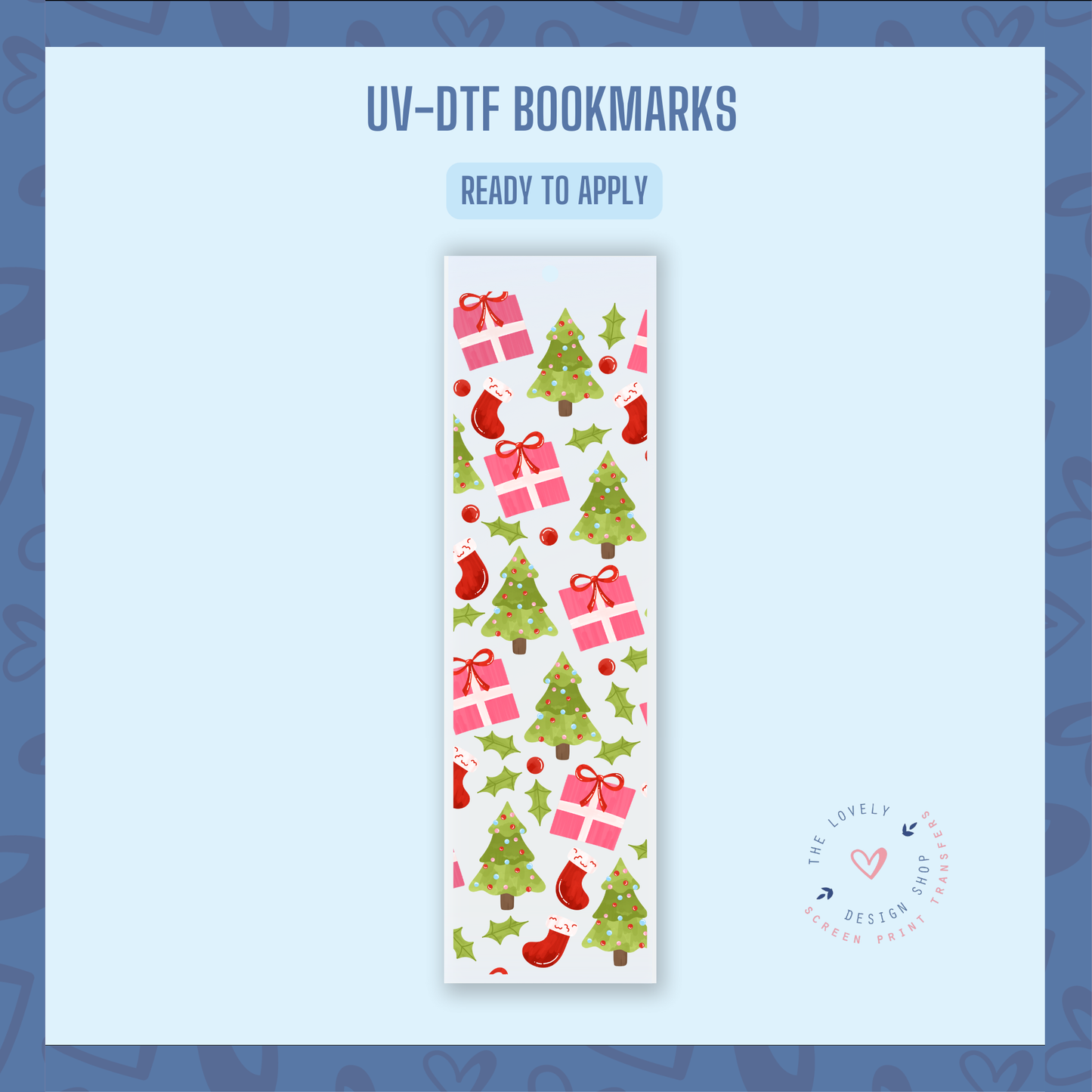 Christmas Trees and Presents - UV DTF Bookmark Decal - Oct 8