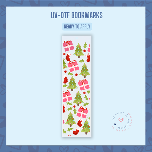 Christmas Trees and Presents - UV DTF Bookmark Decal - Oct 8