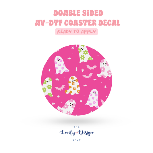 Daisy Ghosts - UV DTF Coaster Decal - Aug 8