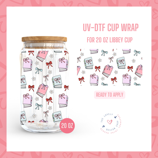 Coquette Books - UV DTF 20 oz Libbey Cup Wrap - Jan 14