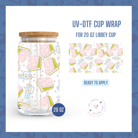Just A Girl Who Loves Books - UV DTF 20 oz Libbey Cup Wrap - Dec 16