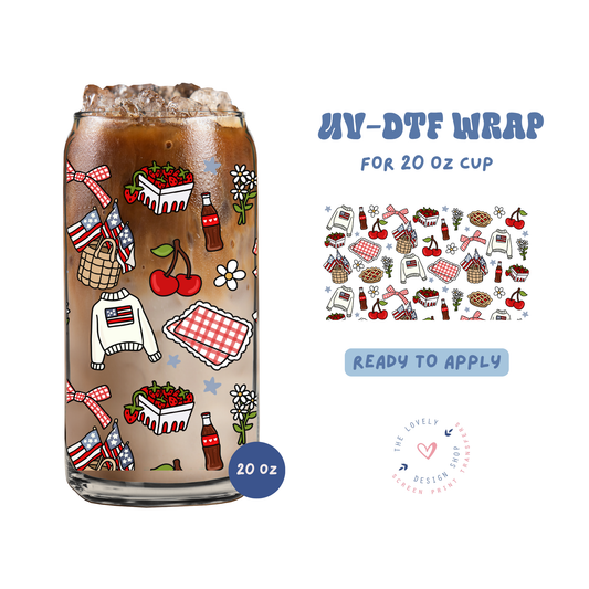 Americana - UV DTF 20 oz Libbey Cup Wrap - Jun 11