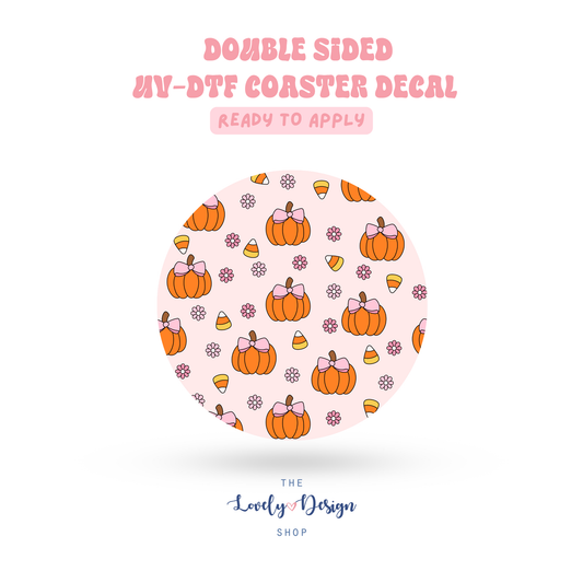 Pumpkin Candy Corn - UV DTF Coaster Decal - Aug 8