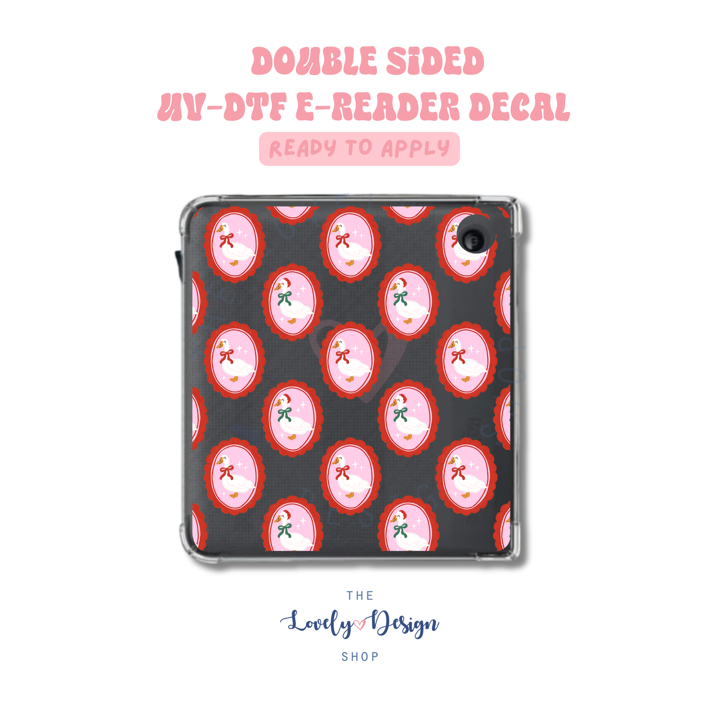 Festive Geese - UV DTF E-Reader Decal - Sep 15