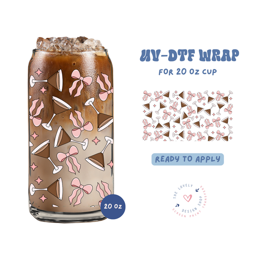 Blush Espresso Martini - UV DTF 20 oz Libbey Cup Wrap - May 2