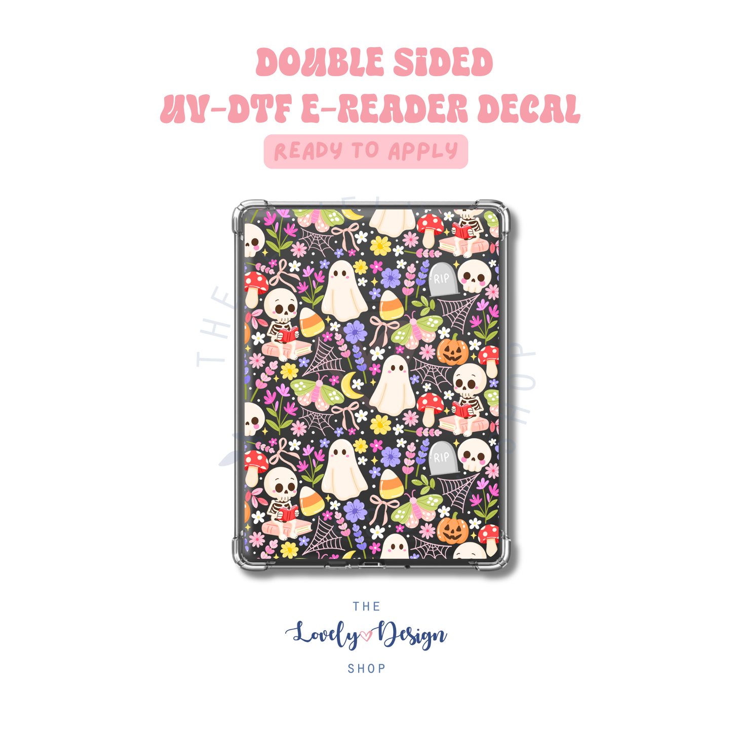 Pastel Spooky Garden - UV DTF E-Reader Decal - Aug 27