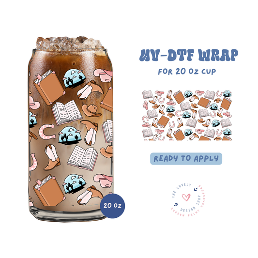 Cowboy Romance - UV DTF 20 oz Libbey Cup Wrap - Feb 4