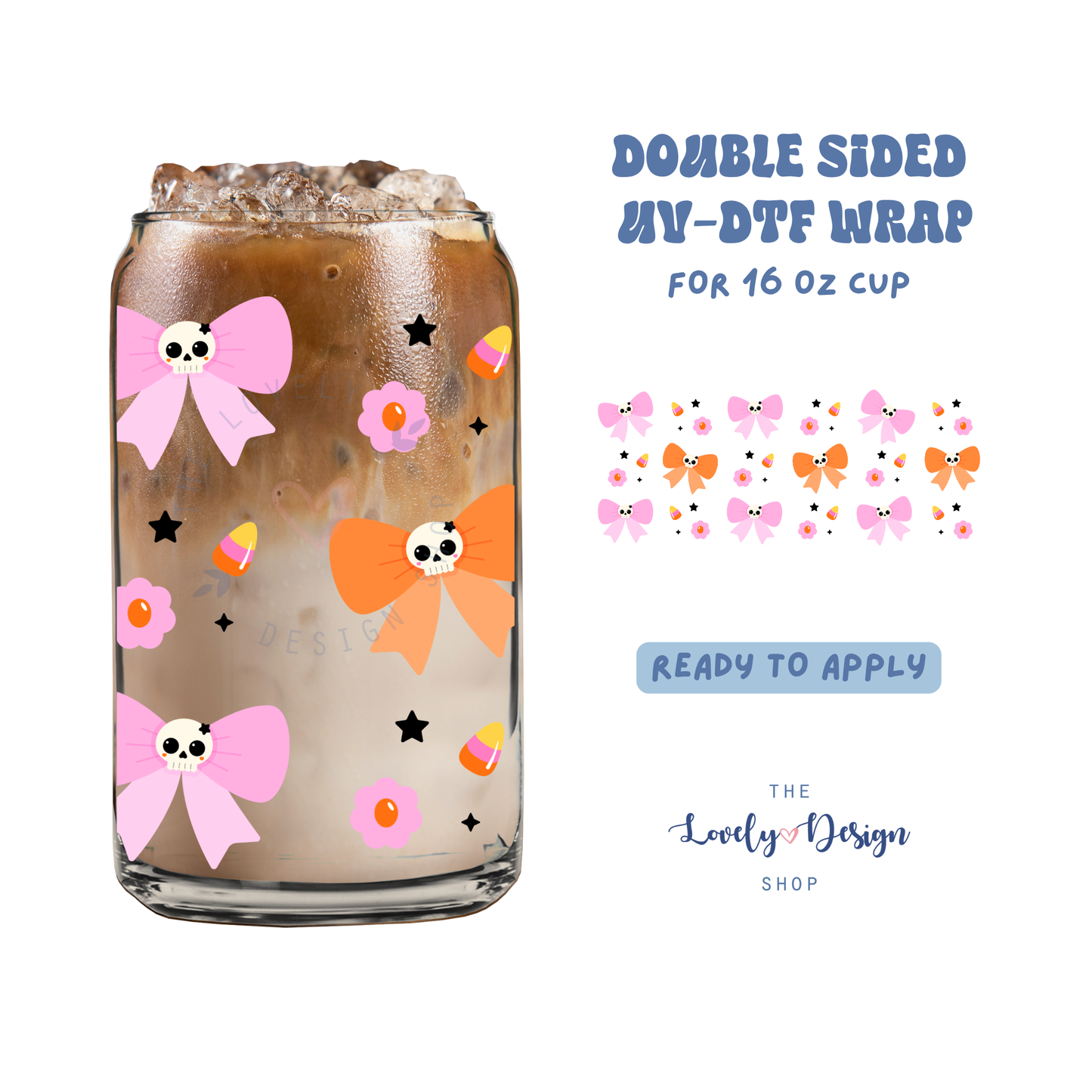 Punk Bows - UV DTF 16 oz Libbey Cup Wrap - Aug 8