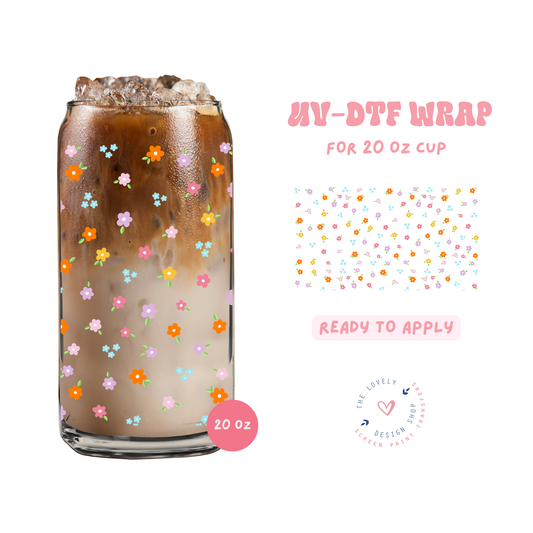 Mini Flowers - UV DTF 20 oz Libbey Cup Wrap - May 2