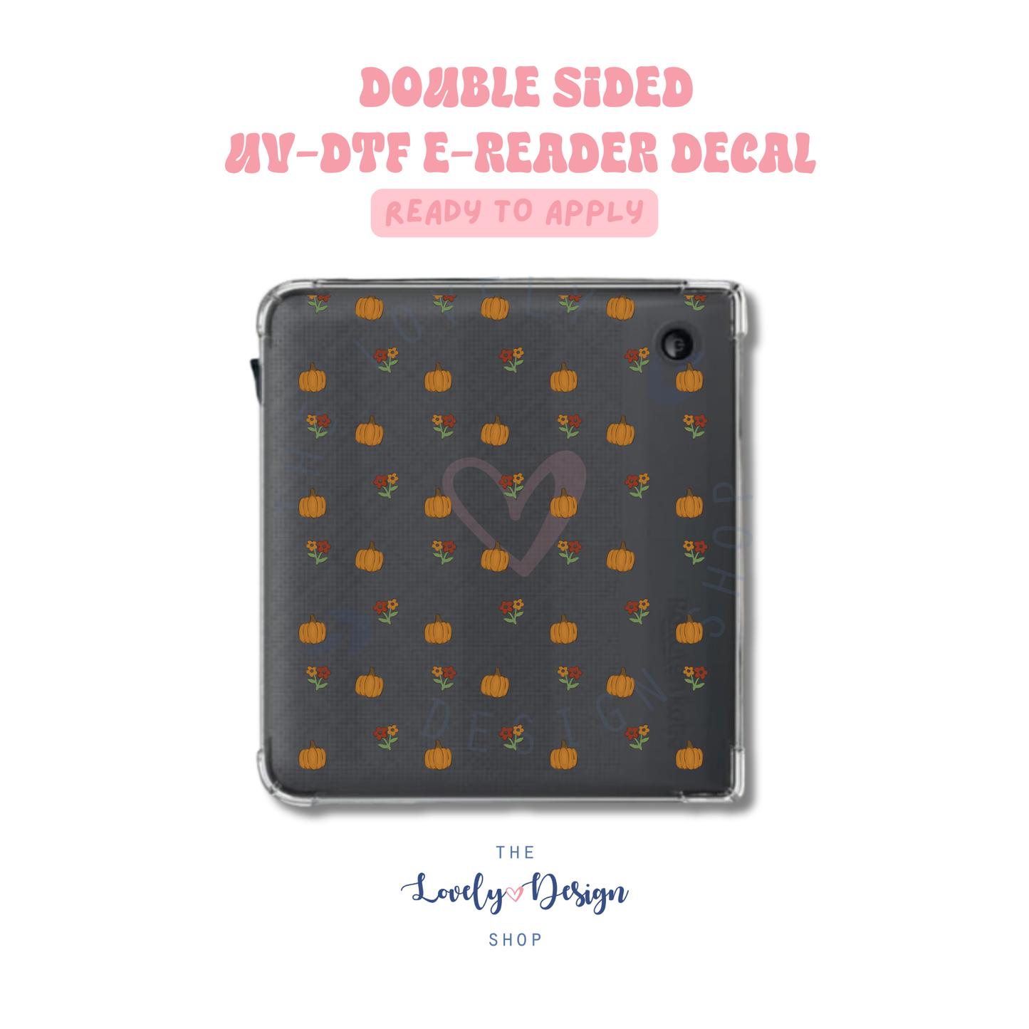 Fall Little Pumpkins And Flowers - UV DTF E-Reader Decal - Aug 8