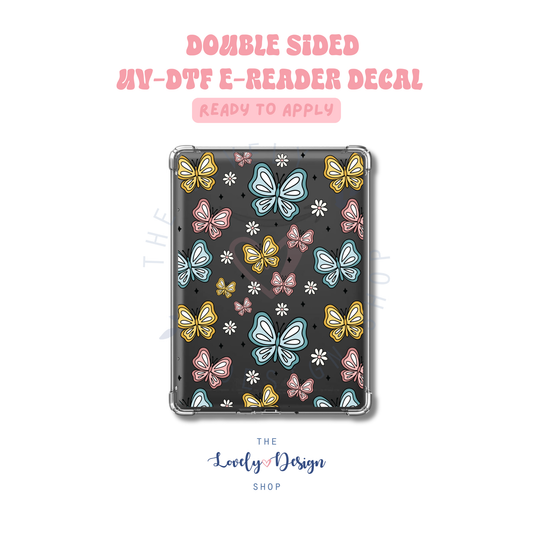 Retro Butterflies - UV DTF E-Reader Decal - Aug 27