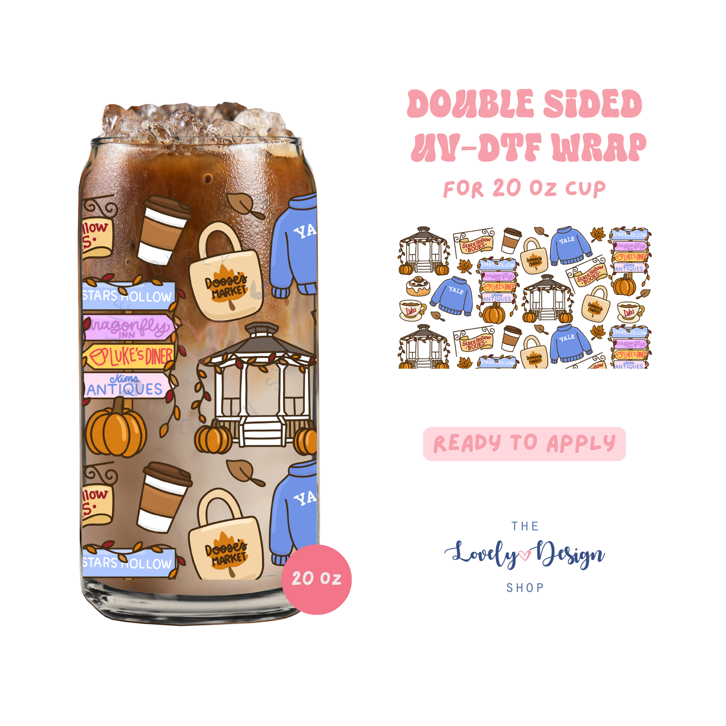 GGs Town In Fall - UV DTF 20 oz Libbey Cup Wrap - July 24