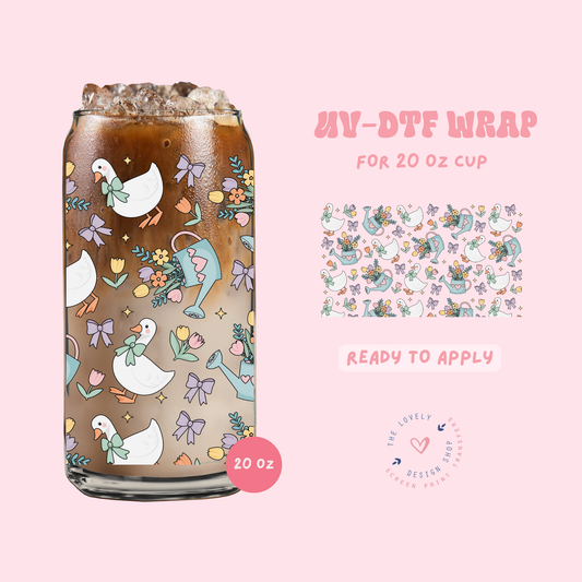 Ducks And Flowers - UV DTF 20 oz Libbey Cup Wrap - Feb 4