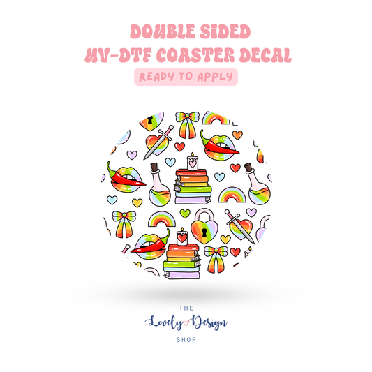 Rainbow Elements - UV DTF Coaster Decal - Aug 8
