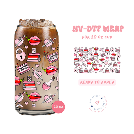 Slow Burn Book Club - UV DTF 20 oz Libbey Cup Wrap - Jun 11