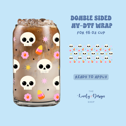 Retro Halloween - UV DTF 16 oz Libbey Cup Wrap - Aug 8