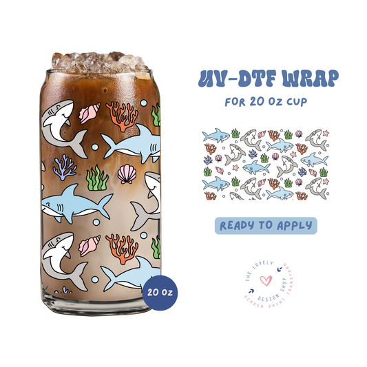 Sharks - UV DTF 20 oz Libbey Cup Wrap - Jun 11