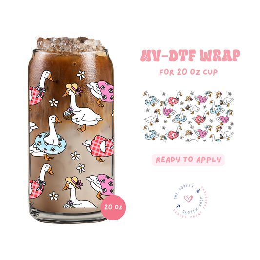 Summer Geese - UV DTF 20 oz Libbey Cup Wrap - May 2