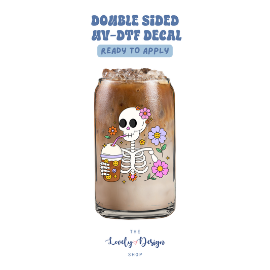 Retro Skelly - UV DTF Cup Decal - Aug 27