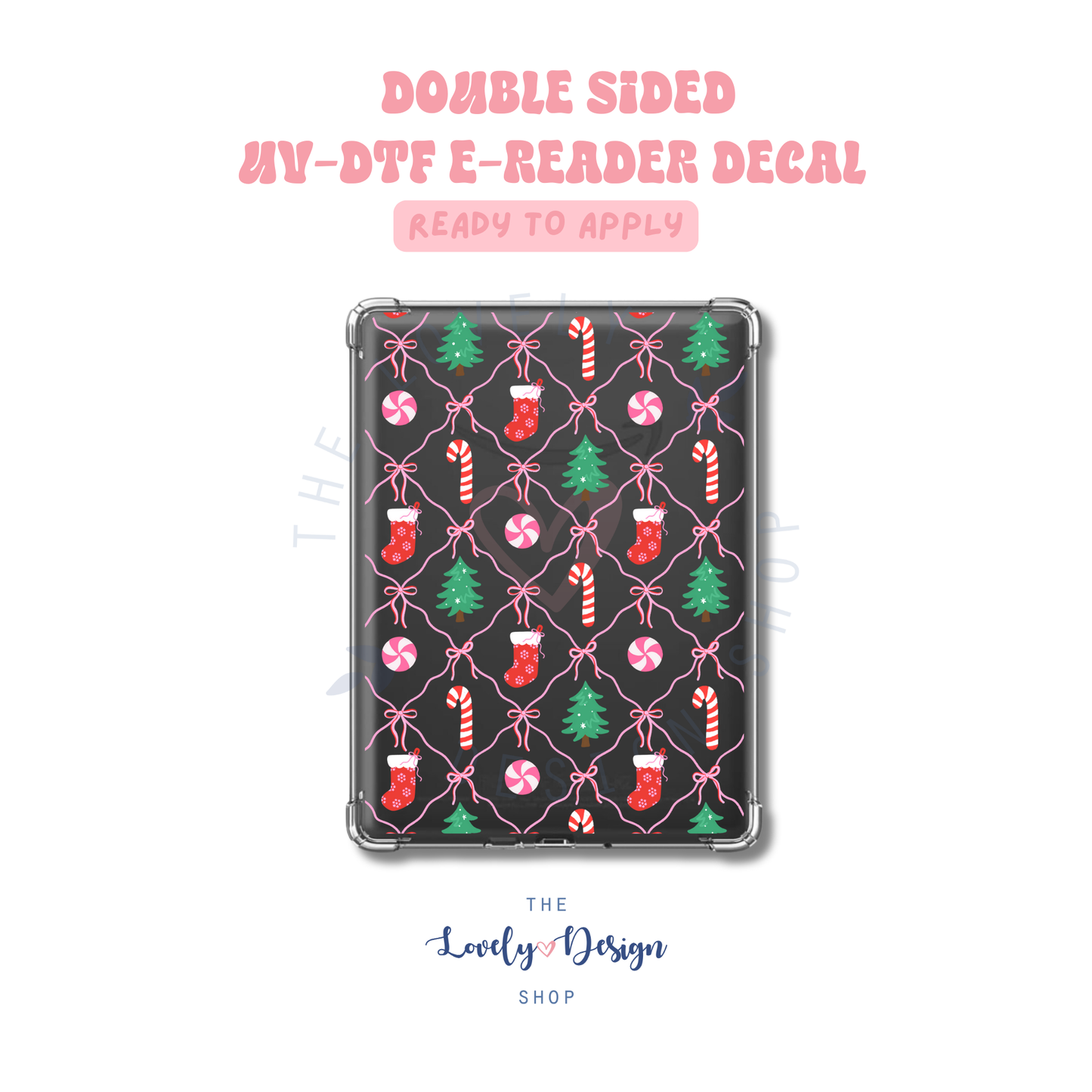 Coquette Xmas - UV DTF E-Reader Decal - Sep 15