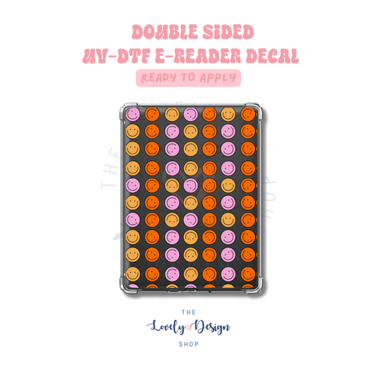 Retro Happy Faces - UV DTF E-Reader Decal - Aug 27